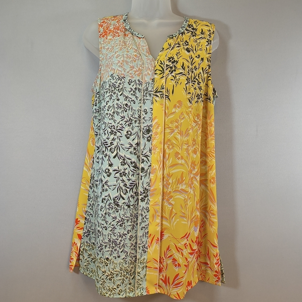 Cabi Women's Golden Glow Split Floral Sleeveless Blouse, Size M